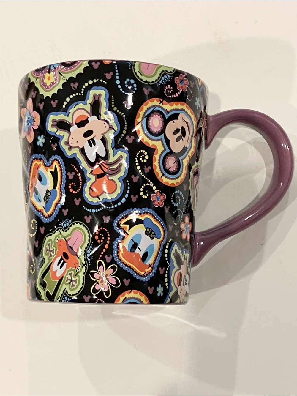 Disney | Mug Purple & Black with Multicolor Disney Character Faces